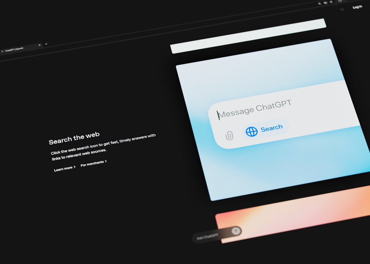 An AI chat interface with a search box, the core surface of an answer engine