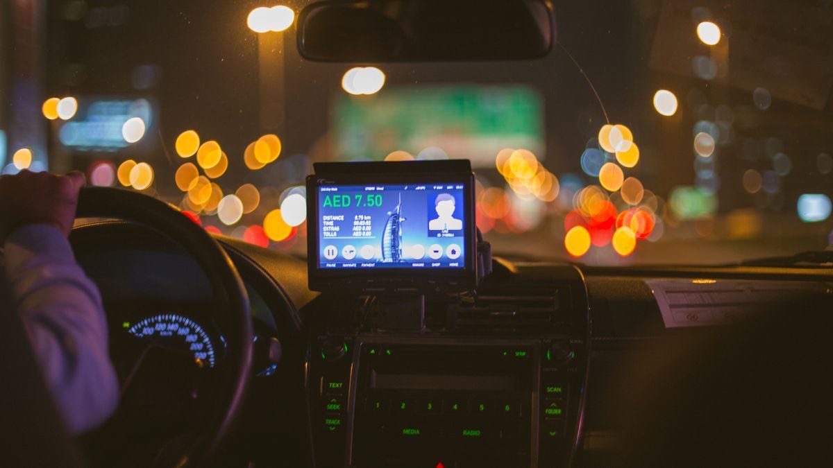 A taxi fare meter ticking upward at night, the metaphor for Apify LinkedIn scraper pricing you cannot predict before the run