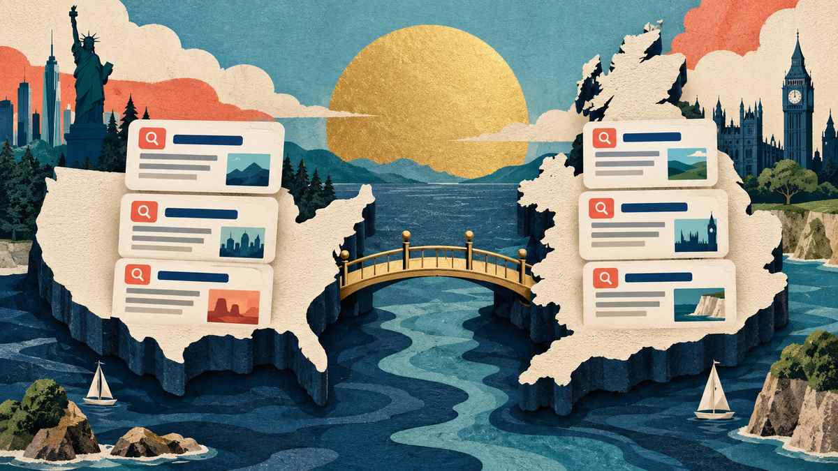 Bing mark between United States and United Kingdom search-result cards