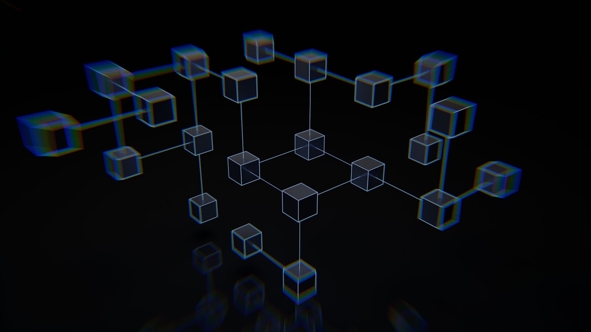 Glowing network of connected nodes branching out, illustrating query fan-out in Google AI Mode