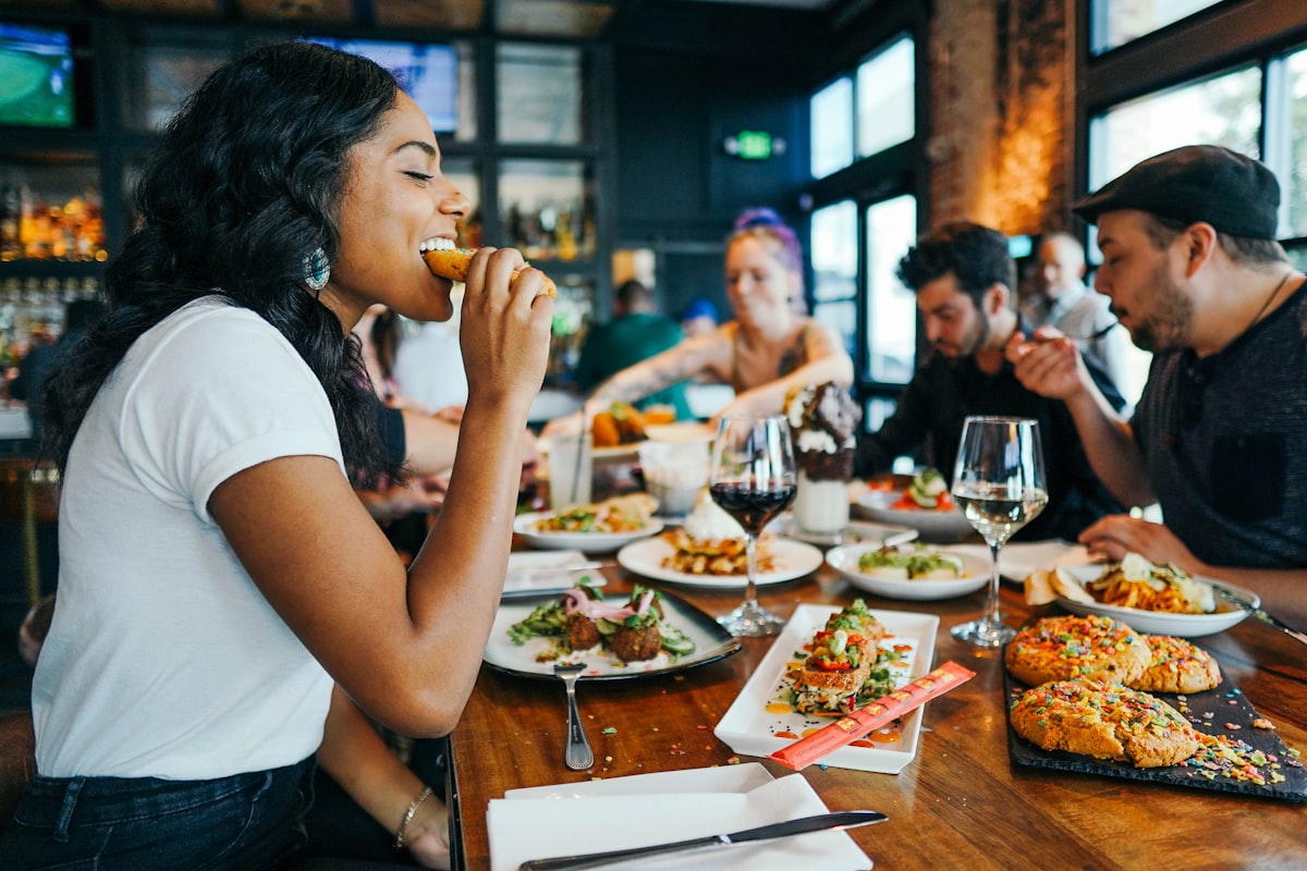 Customers eating at a busy local restaurant, the kind of business that lives or dies by local pack visibility