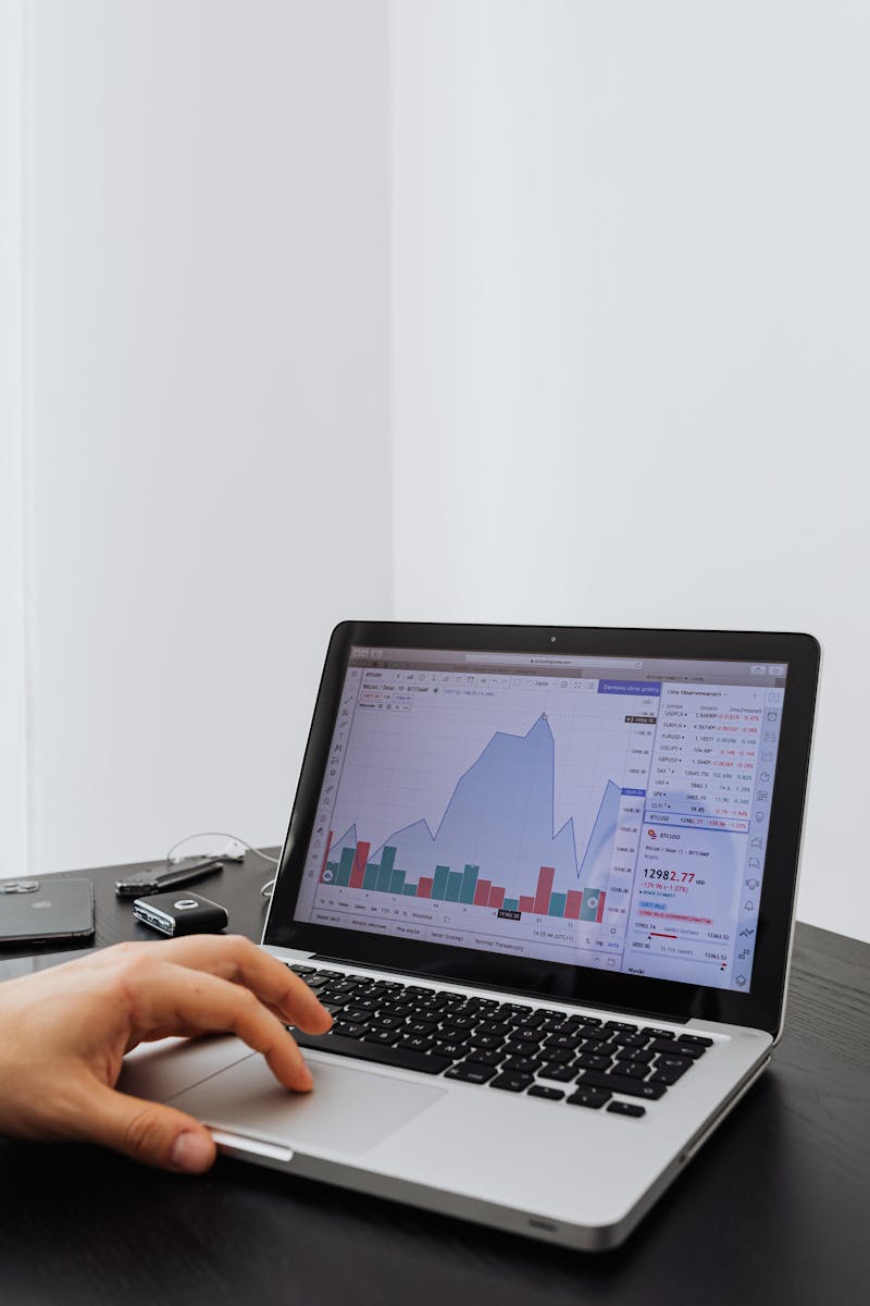 Laptop showing search analytics graphs and data