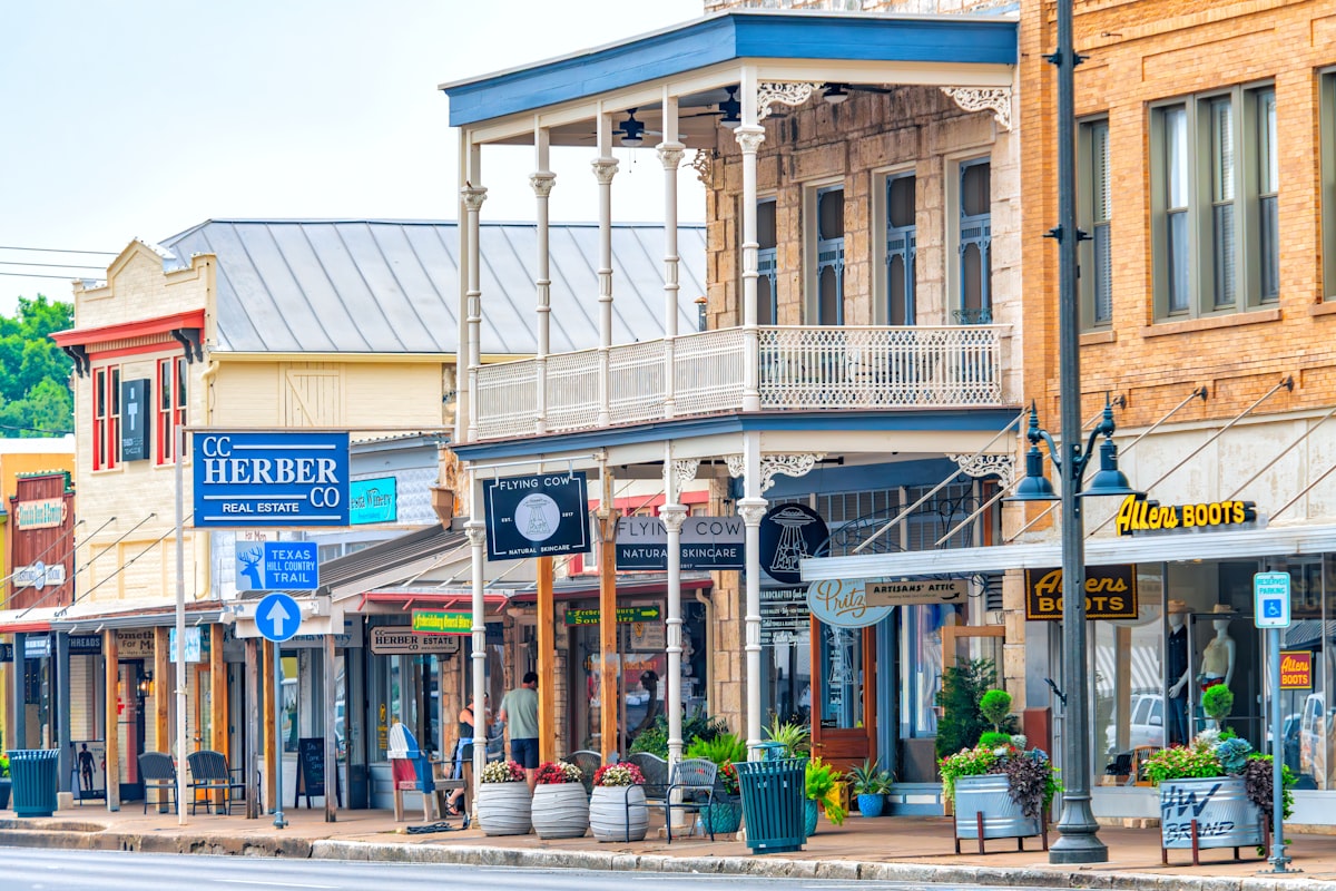 A row of small local storefronts on a charming main street, the kind of businesses that often have no website