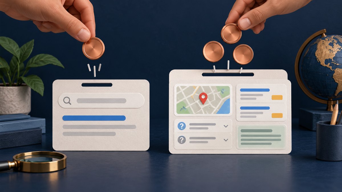 One token feeds a basic result card while three feed a richer search page