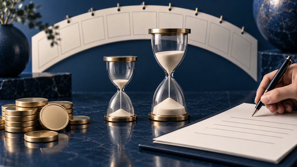 Two hourglasses, unused credits and an unsigned page show uncertain validity terms