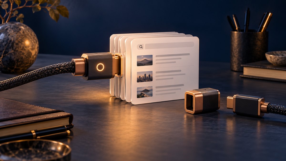 A modular connector sits beside an existing Google result integration