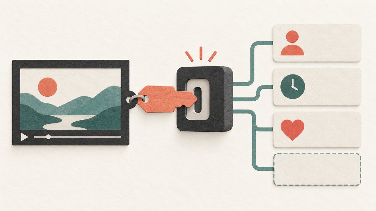 A known video ID opens separate metadata fields, one of which remains empty